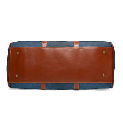 Waterproof Travel Bag- Denim Print Belt Buckle