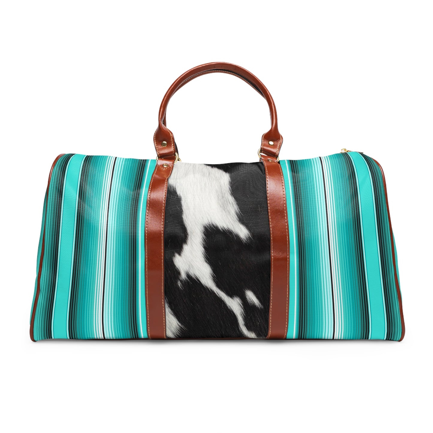 Waterproof Travel Bag Printed Cowprint and Blue