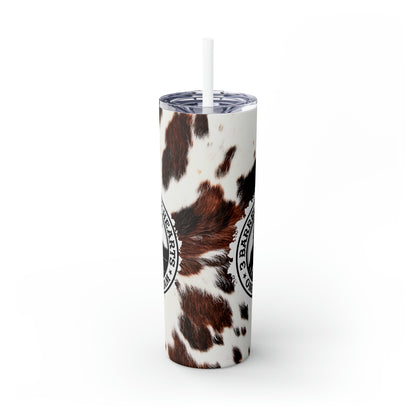 Skinny Tumbler with Straw, 20oz- 3 Barrels, 2 Hearts