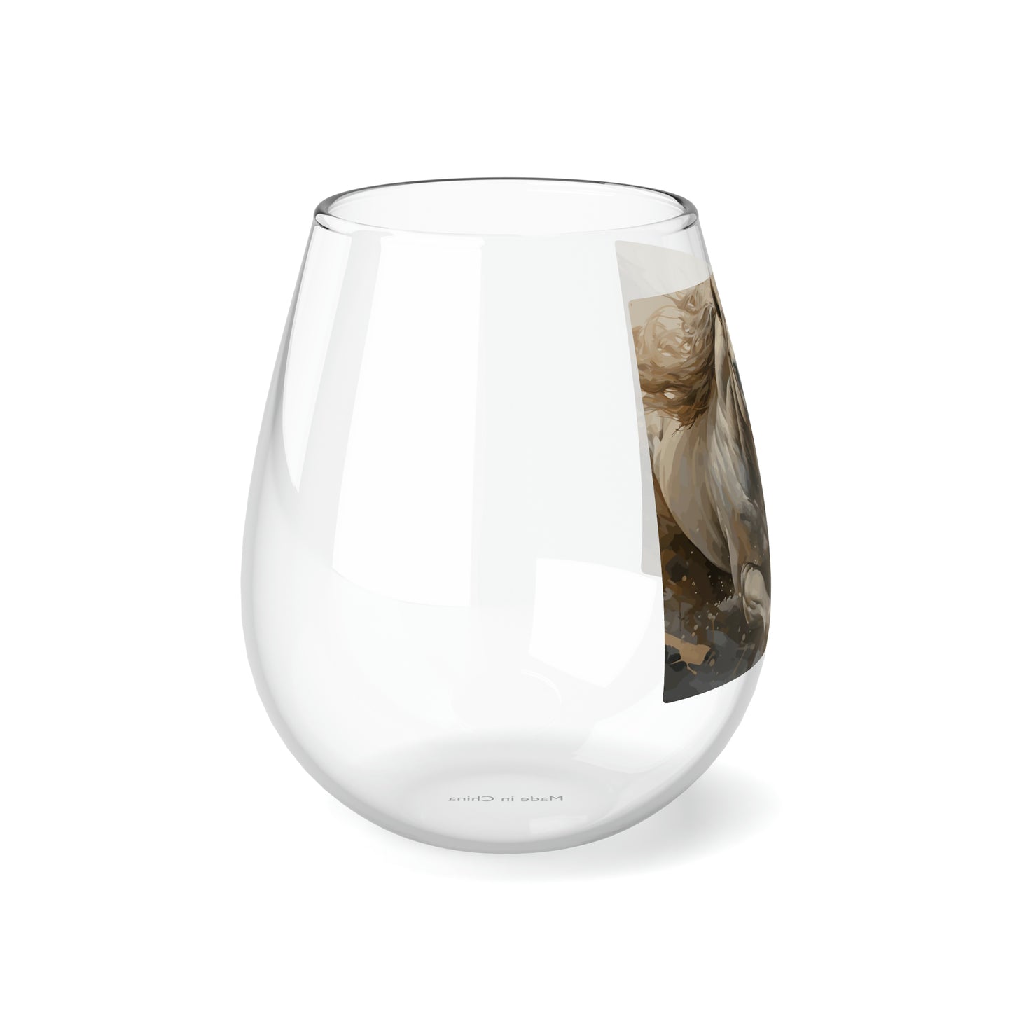 Horses Keep Me Stable Stemless Wine Glass