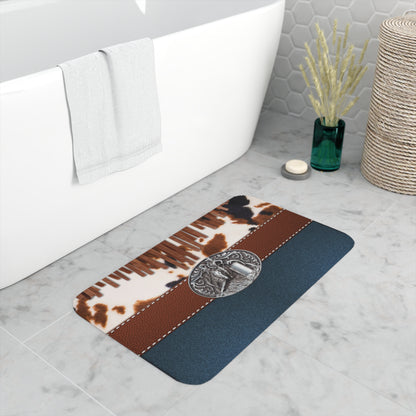 Memory Foam Bath Mat- Denim Tassles