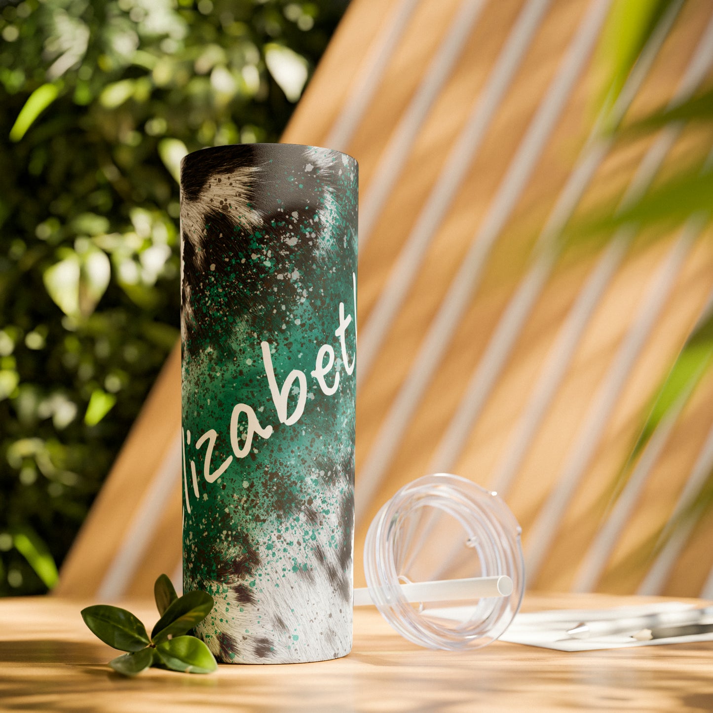 Personalized Skinny Tumbler with Straw, 20oz- Turn N Burn