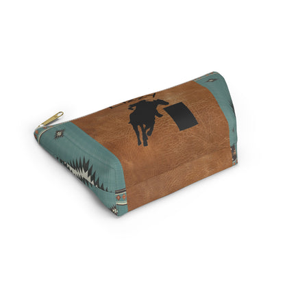 Personalized Accessory Pouch- Barrel Racer Leather Aztec/Print