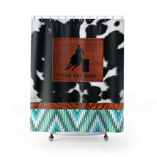 Shower Curtains- Leather Patch Print