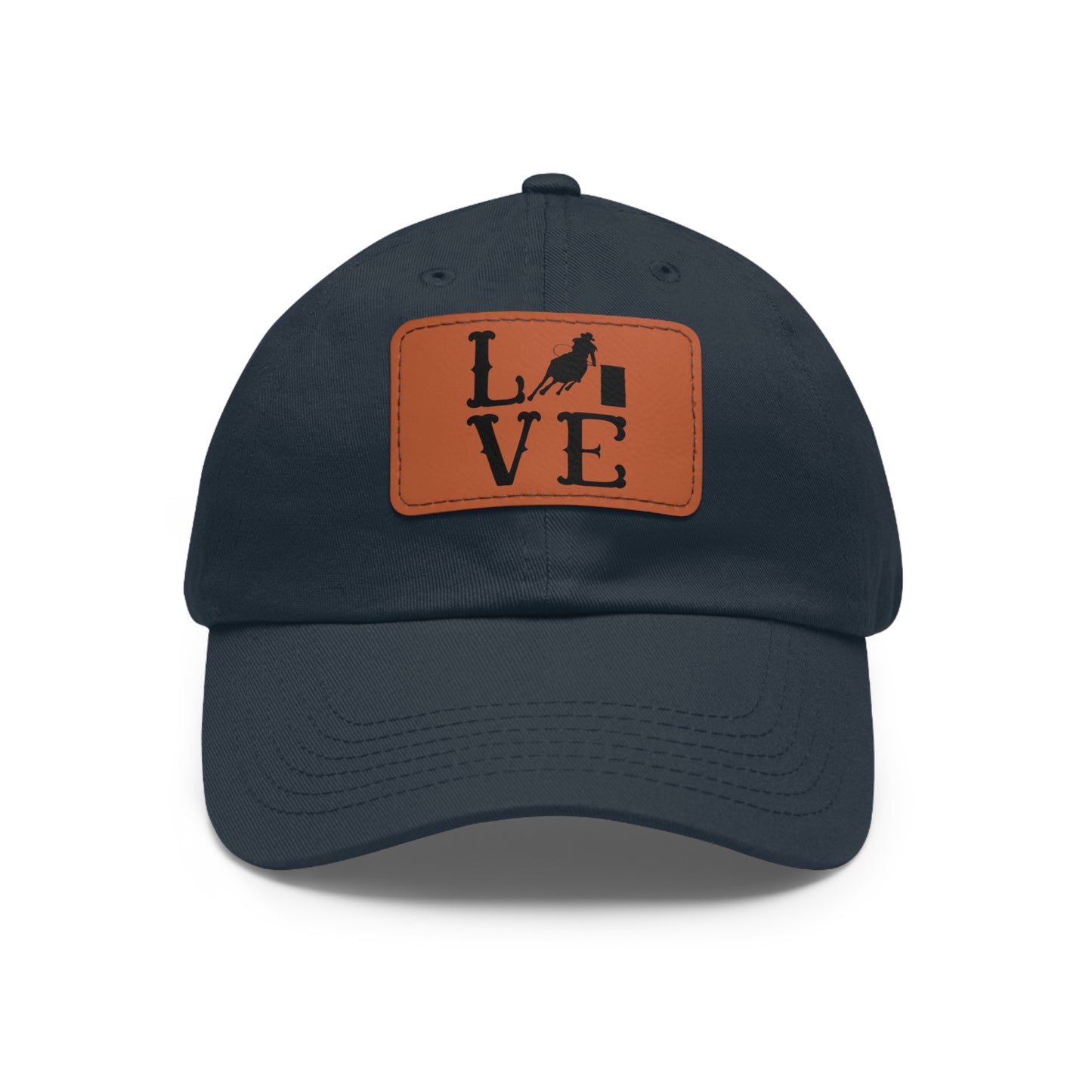 Hat with Leather Patch - I love Barrel Racing