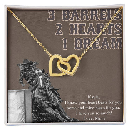 Personalized- 2 Hearts Barrel Racer Necklace