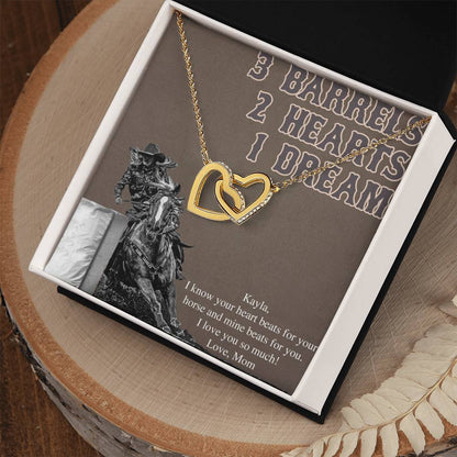 Personalized- 2 Hearts Barrel Racer Necklace