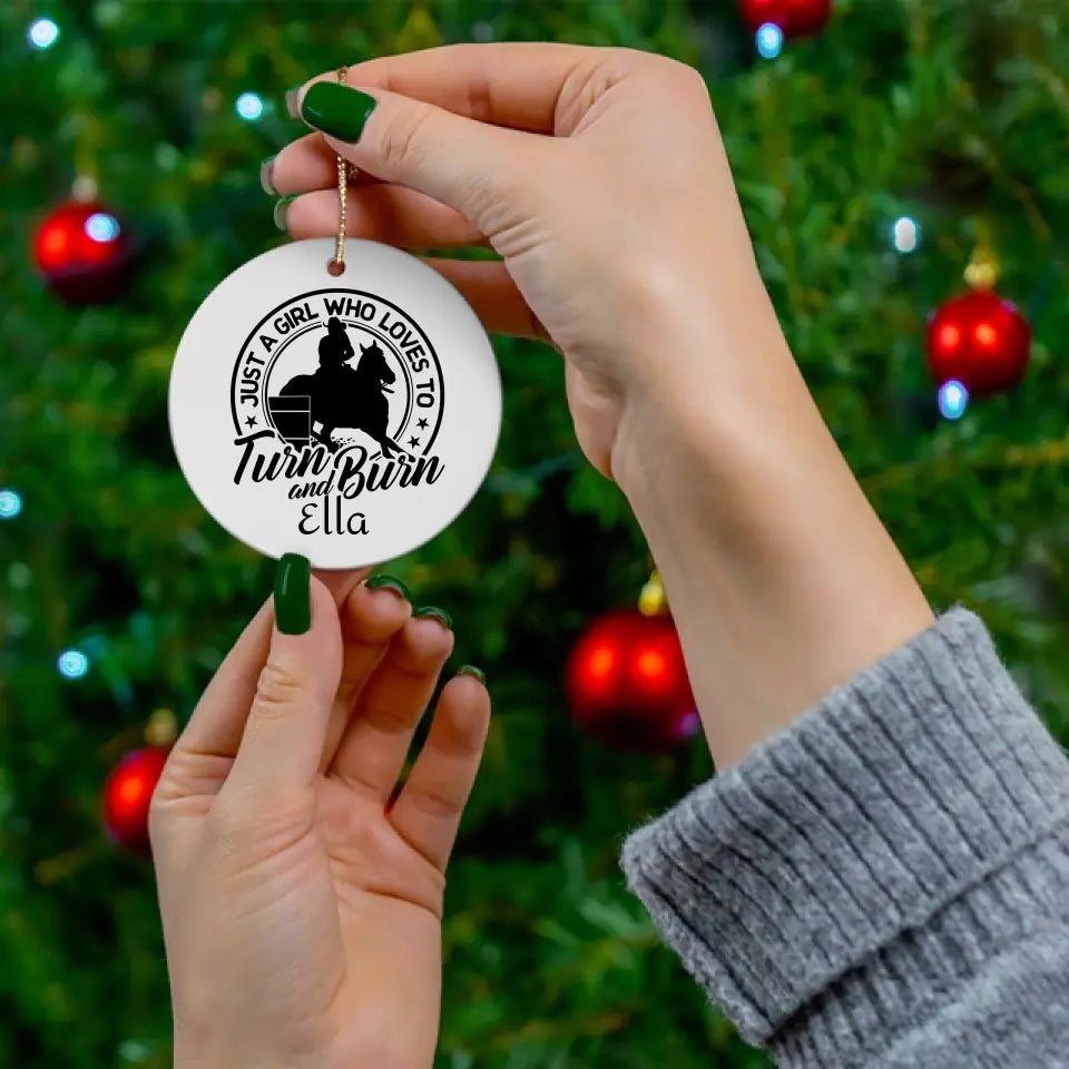 🎄🐎 Personalized Girl on Horse Ceramic Christmas Ornament: Celebrate the Rodeo Star in You! 🐎🎄