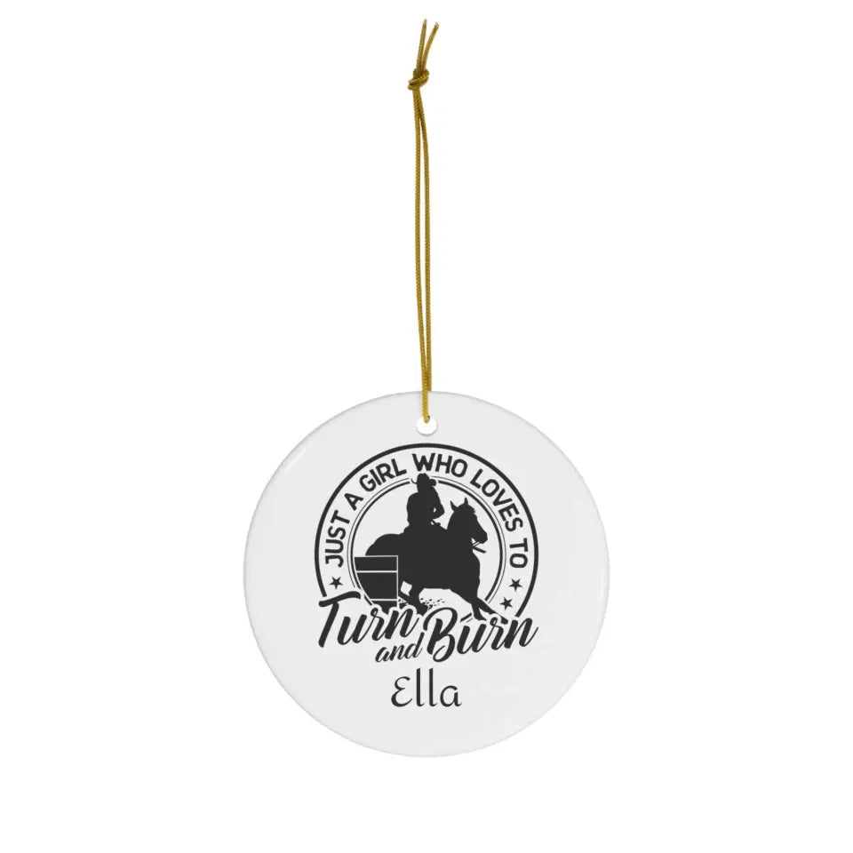 🎄🐎 Personalized Girl on Horse Ceramic Christmas Ornament: Celebrate the Rodeo Star in You! 🐎🎄