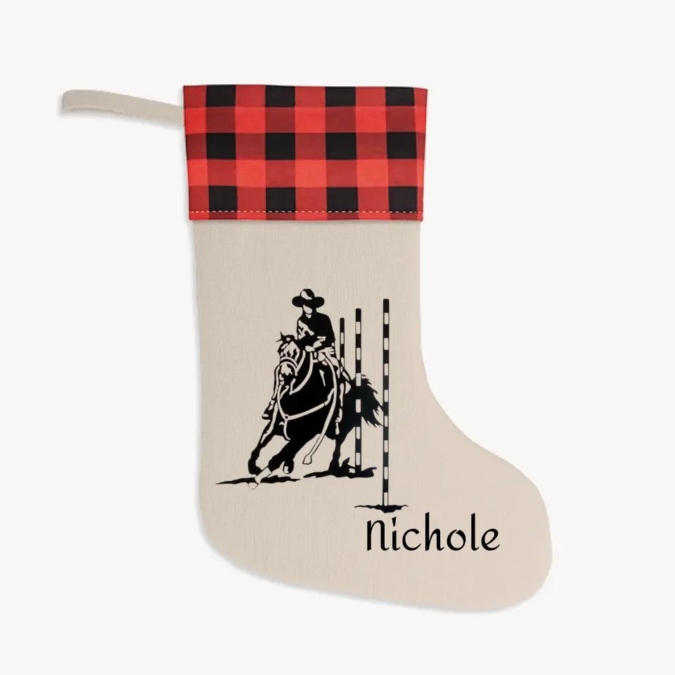 🎄🎁 Personalized Burlap Christmas Stocking: A Western-Themed Holiday Delight! 🎁🎄